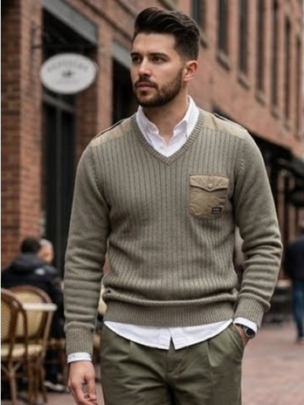 Marc Ecko Pullover Knit Sweater V Neck Preppy Cut & Sew Ribbed 72nd Division XXL